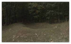 remnants of trenches at Snakespring Gap - Google Street View