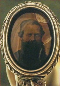 Col. Mathews' image in the pommel of his sword
